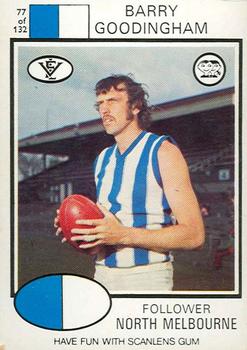 1975 Scanlens VFL #77 Barry Goodingham Front